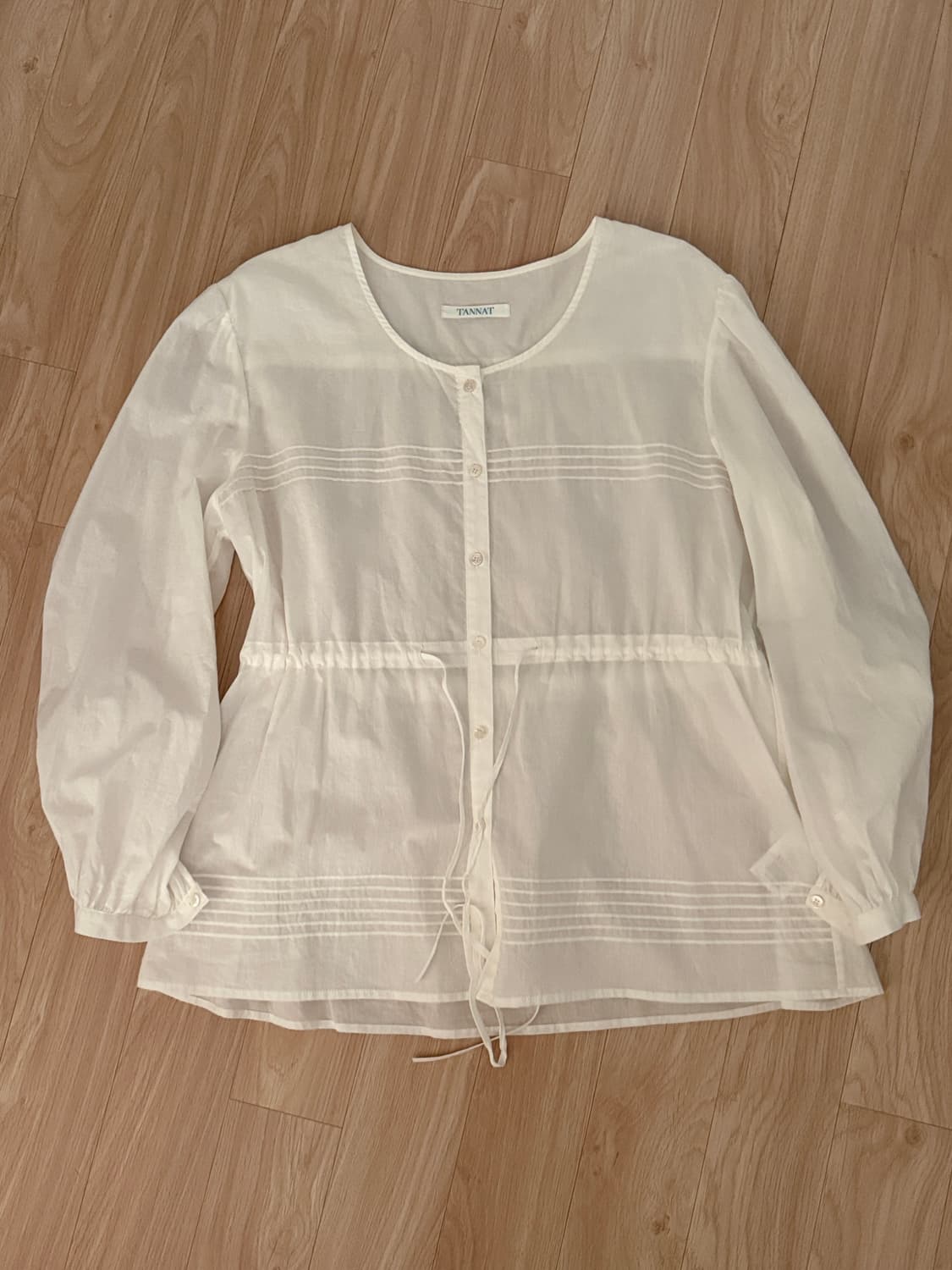 tannat dense string blouse - white 상품이미지5