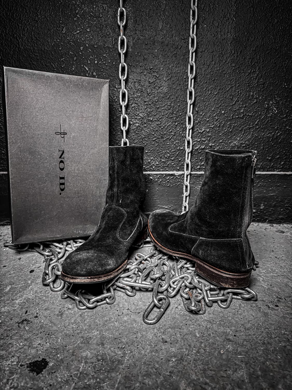 NO ID. – Black Suede Zip Boots 상품이미지2