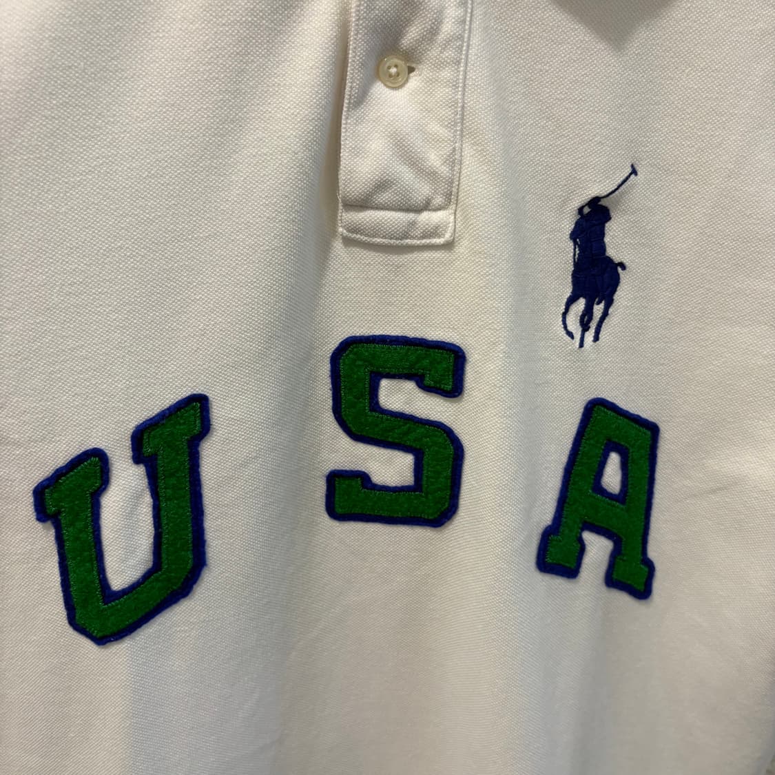 90’s폴로 USA 빅로고 빈티지 카라반팔티셔츠 상품이미지4