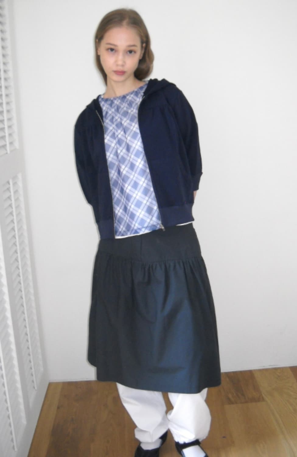 페스토 PESTO COTTON SHIRRING SKIRT DARK LAK 상품이미지1