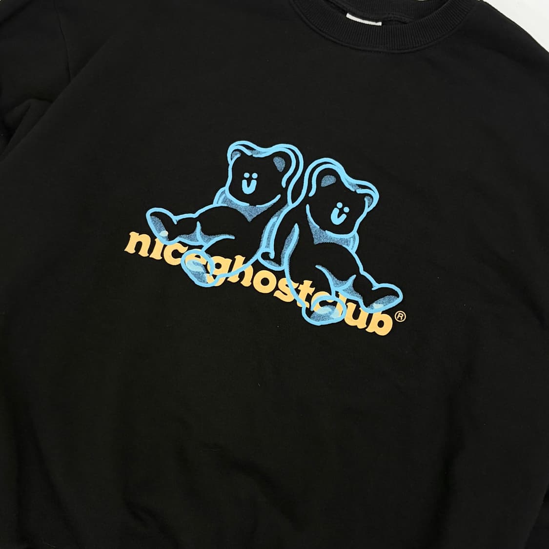 나이스고스트클럽 블랙 베어 맨투맨 M 상품이미지3