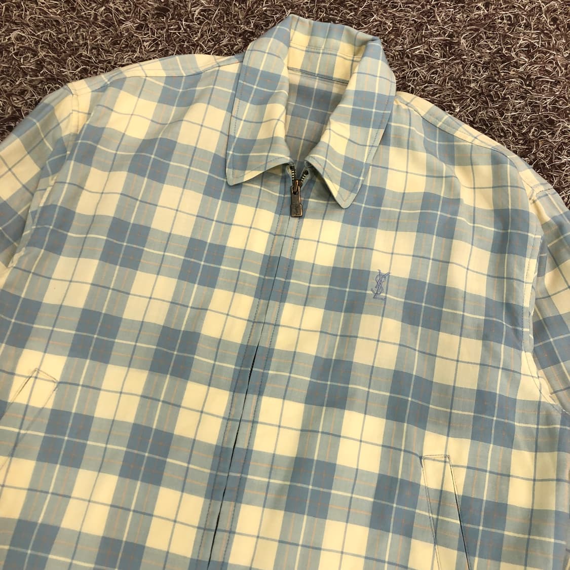 입생로랑 체크 블루종 자켓  상품이미지2