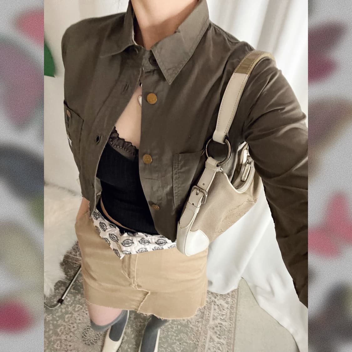 Lee 카키 크롭 셔츠 상품이미지6
