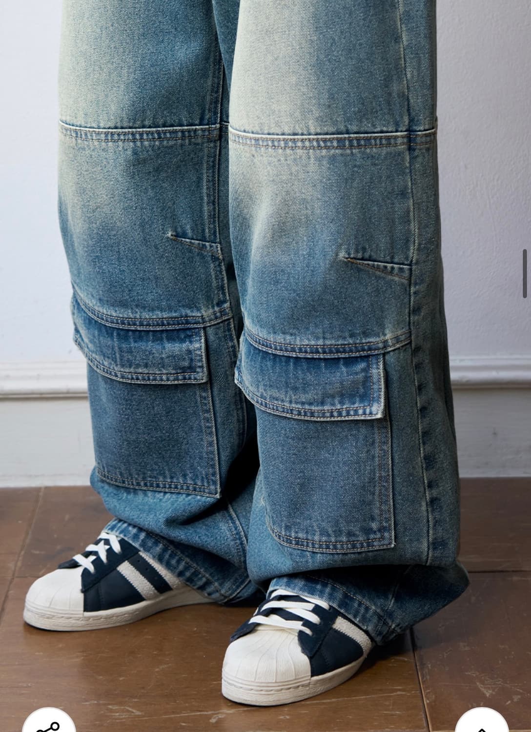 (XL) 아워데이즈 빈티지 프론트 포켓 카고 데님 팬츠 BLUE 상품이미지8
