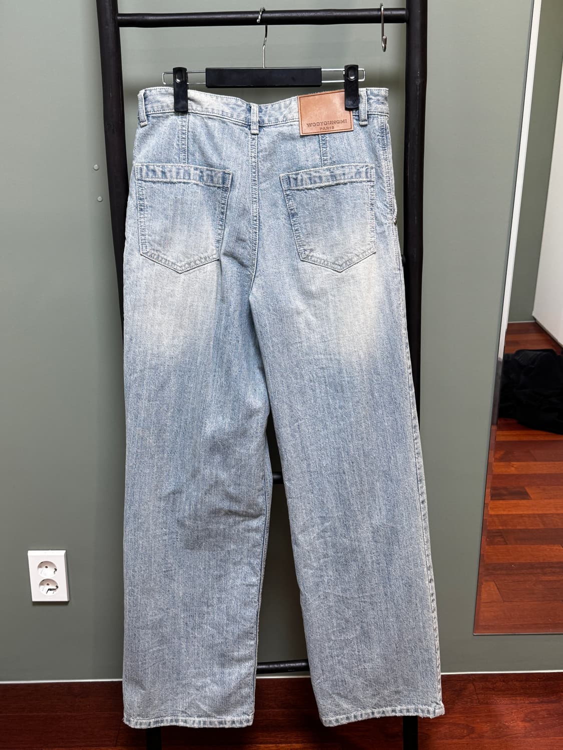 우영미 블루 와이드 슬럽  데님 팬츠 상품이미지2