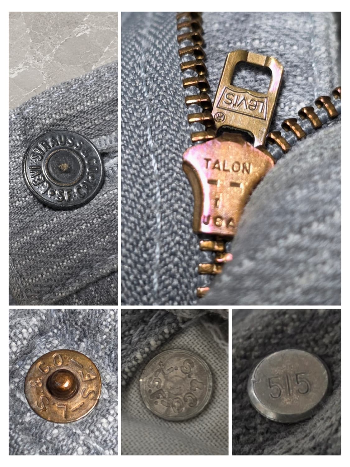 80s Levi's 40509 빈티지 그레이 스트라이프 데님 상품이미지5