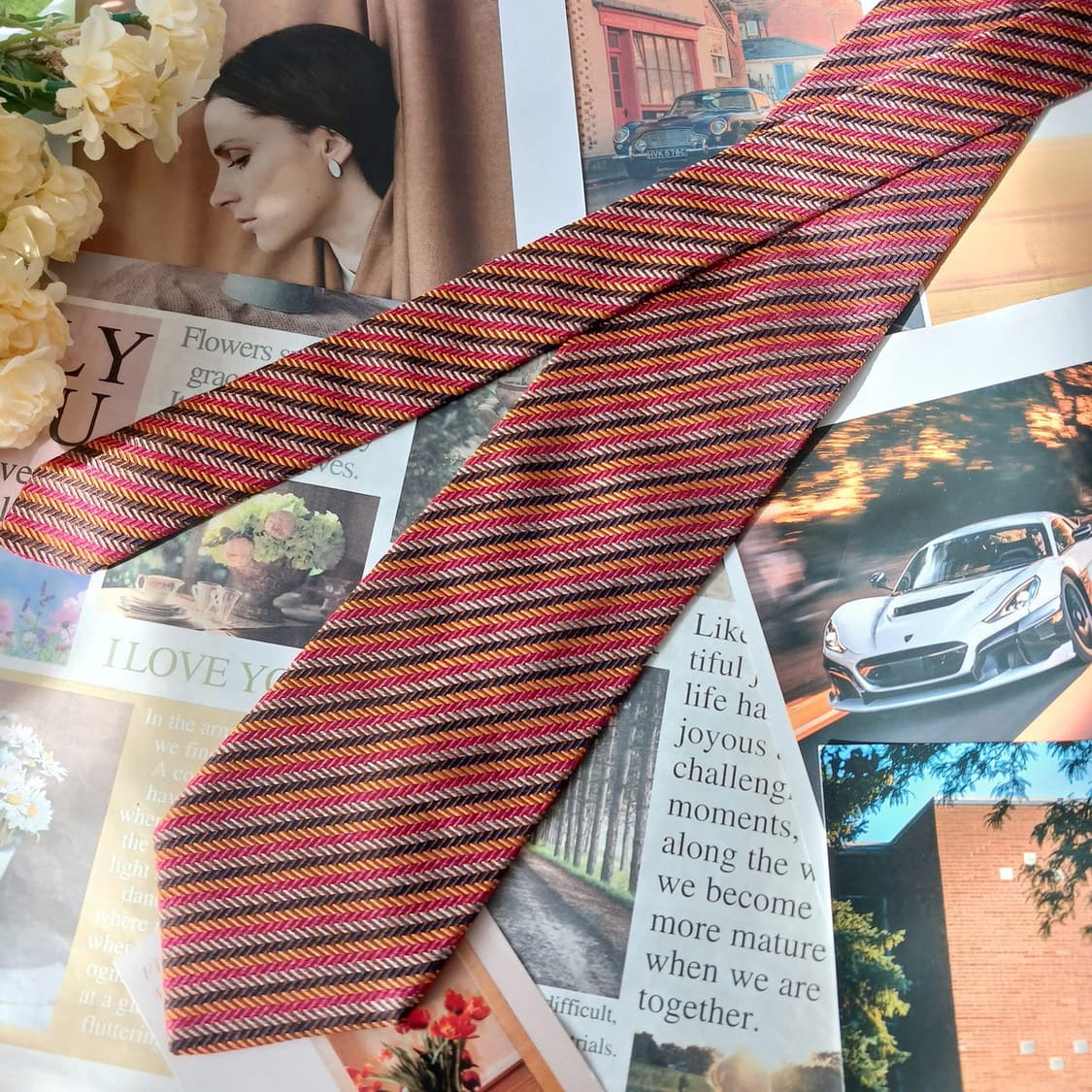 미쏘니 실크 헤링본 스트라이프 넥타이 9.2cm A+등급 A19420
 상품이미지4