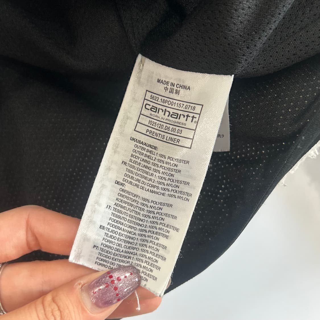 Carhartt 칼하트 블랙아이보리 배색 후리스 집업 상품이미지6