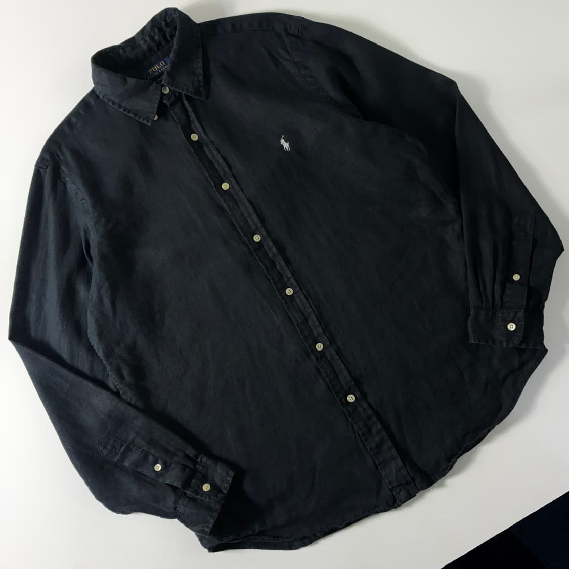 Polo  폴로 랄프로렌 자수 블랙 린넨 셔츠  상품이미지2