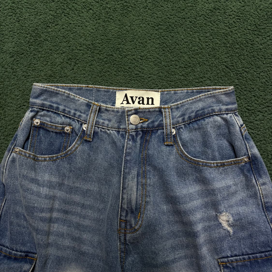 avandress 연청 워싱 카고 팬츠 상품이미지4