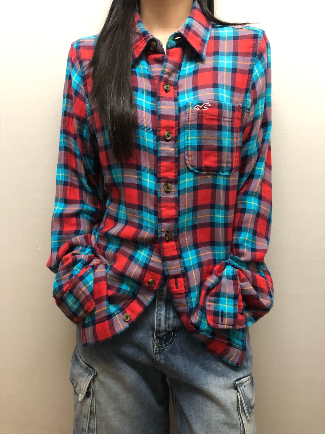 빈티지 홀리스터 비비드 체크 셔츠 상품이미지3