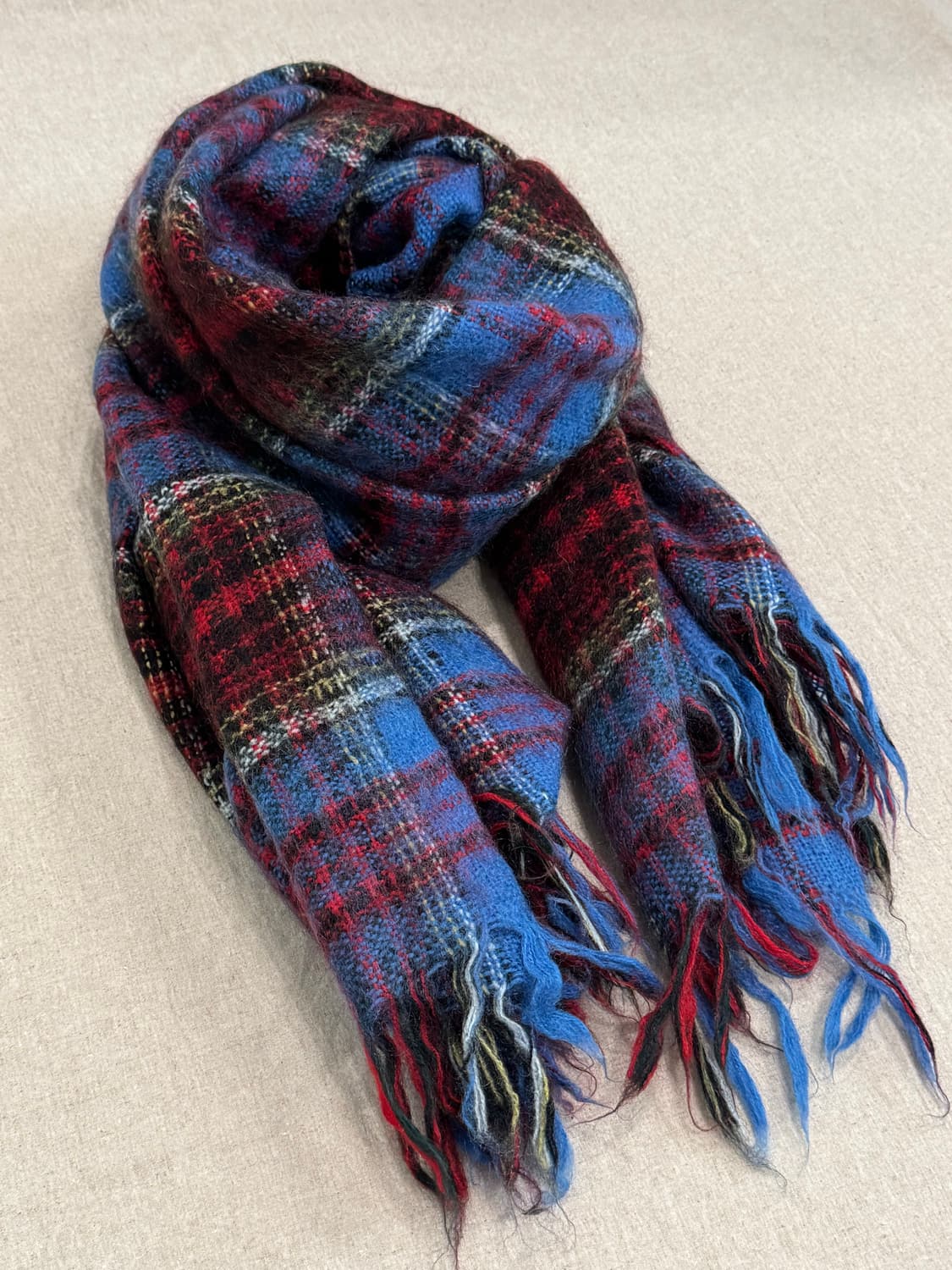 준야와타나베 타탄 체크 울 머플러 상품이미지2