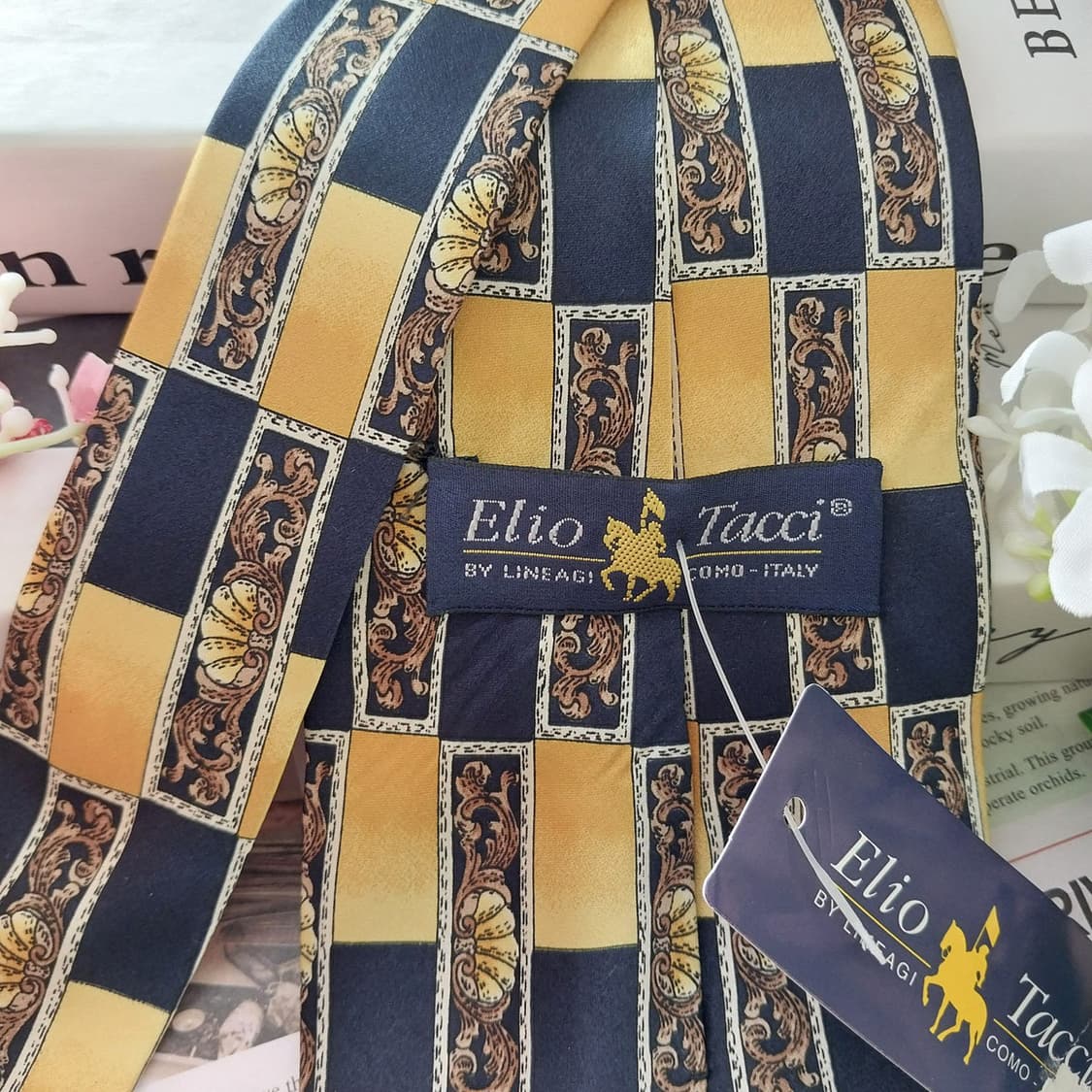 엘리오 타치 실크 클래식 프린트 넥타이 9.6cm 새상품 K1497
 상품이미지6