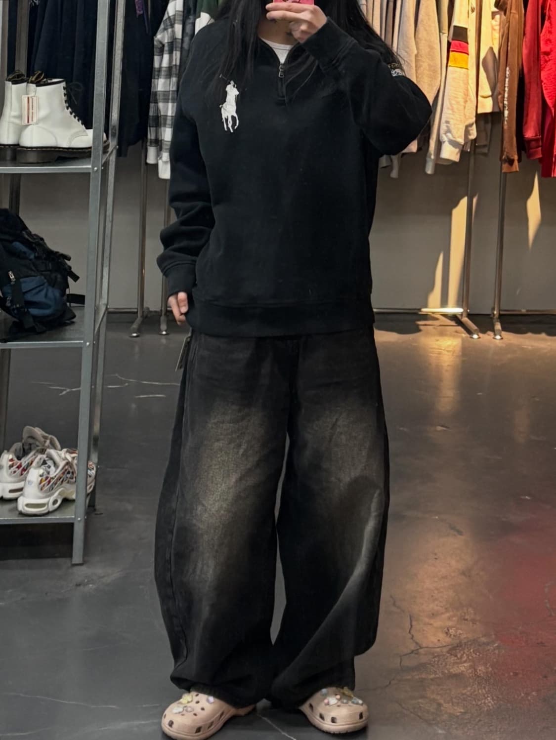 폴로랄프로렌 빅포니 블랙 반집업 니트 A3337 상품이미지1