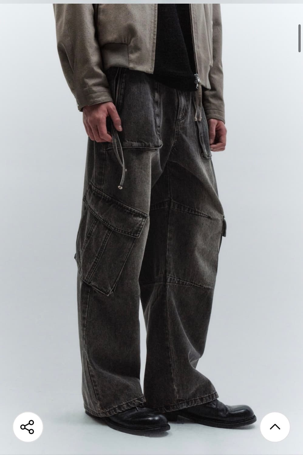 (M) 인사일런스 오브젝트 카고 데님 팬츠 BLACK 판매 상품이미지4