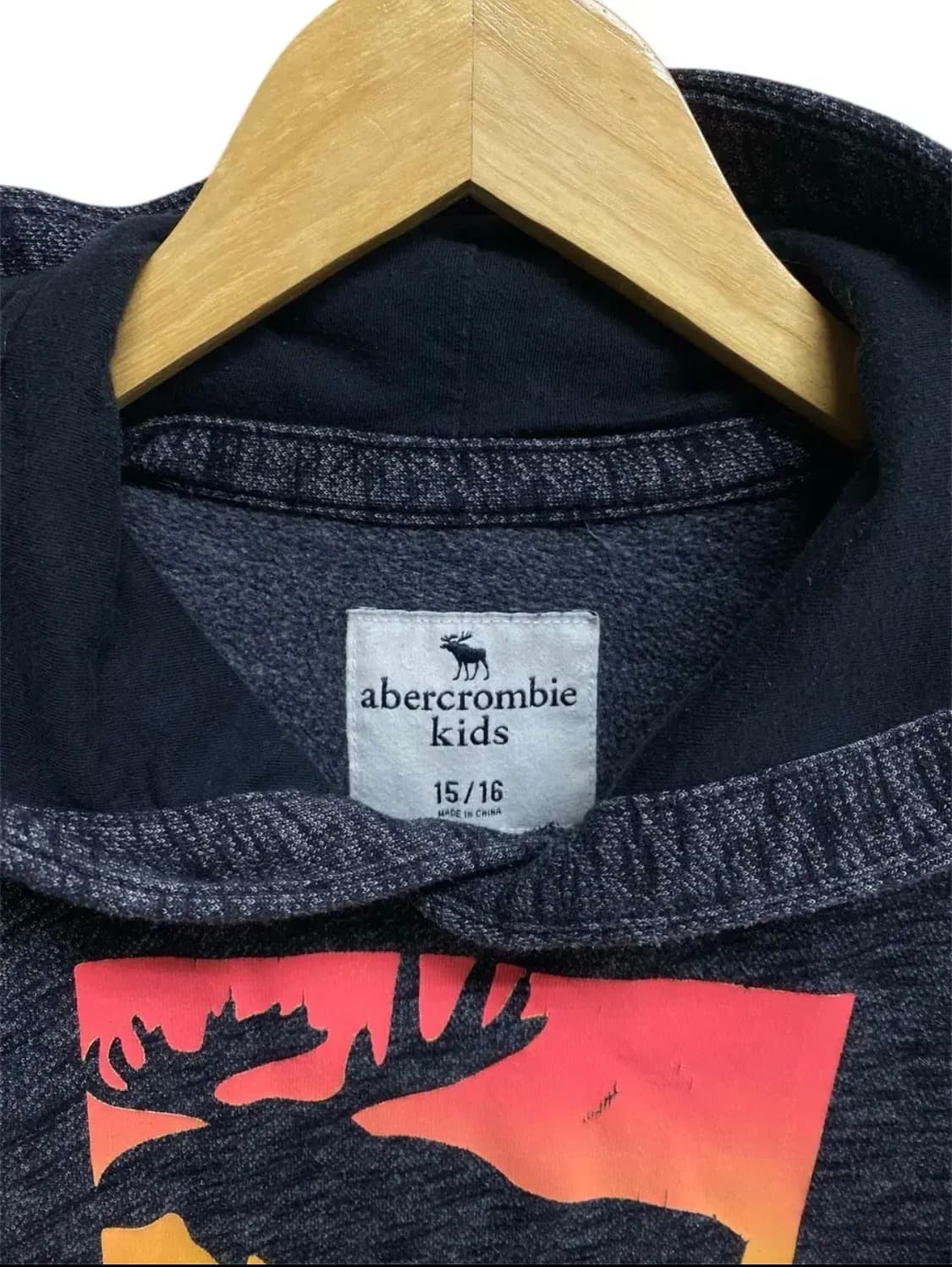 아베크롬비 앤 피치 로고 그래픽 기모 후드티 M 상품이미지4