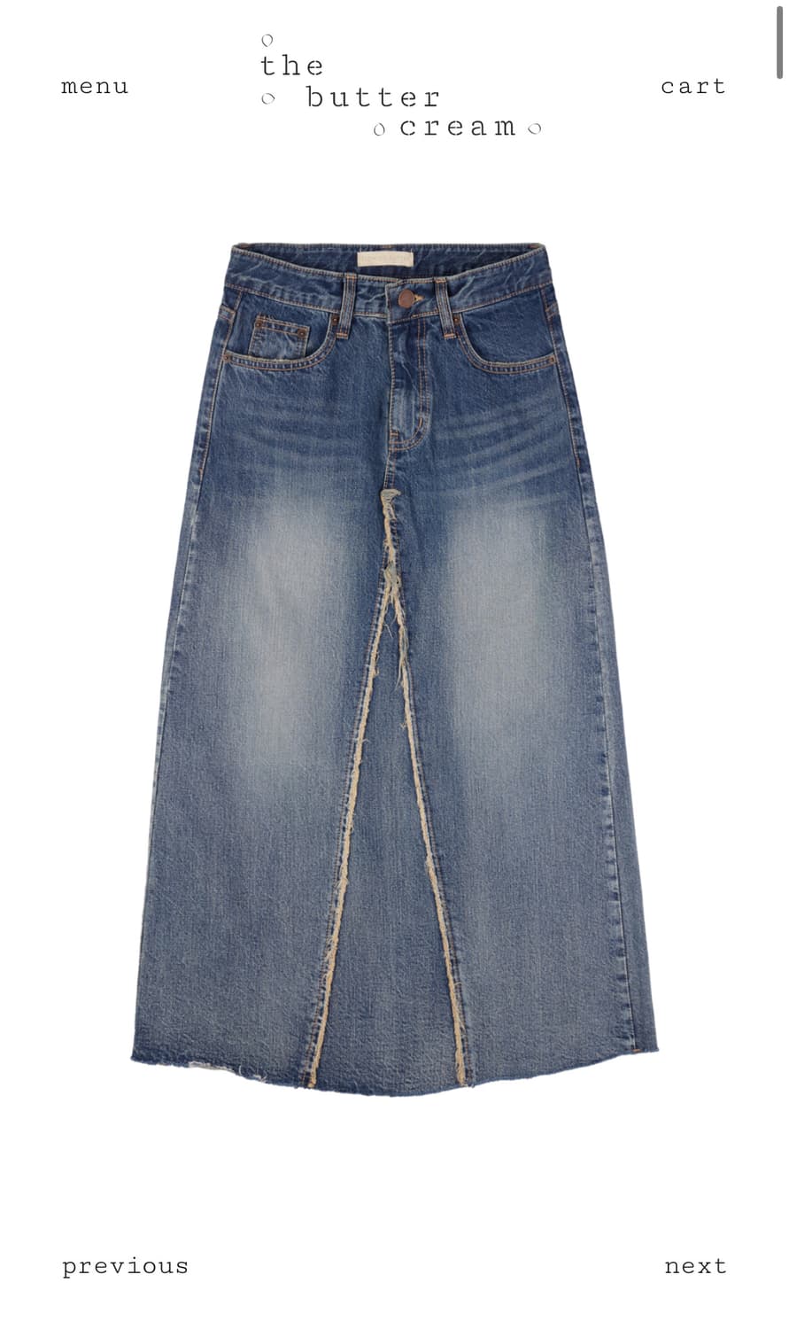 더버터크림 Cut off denim maxi skirt 슬로코 스커트 상품이미지1