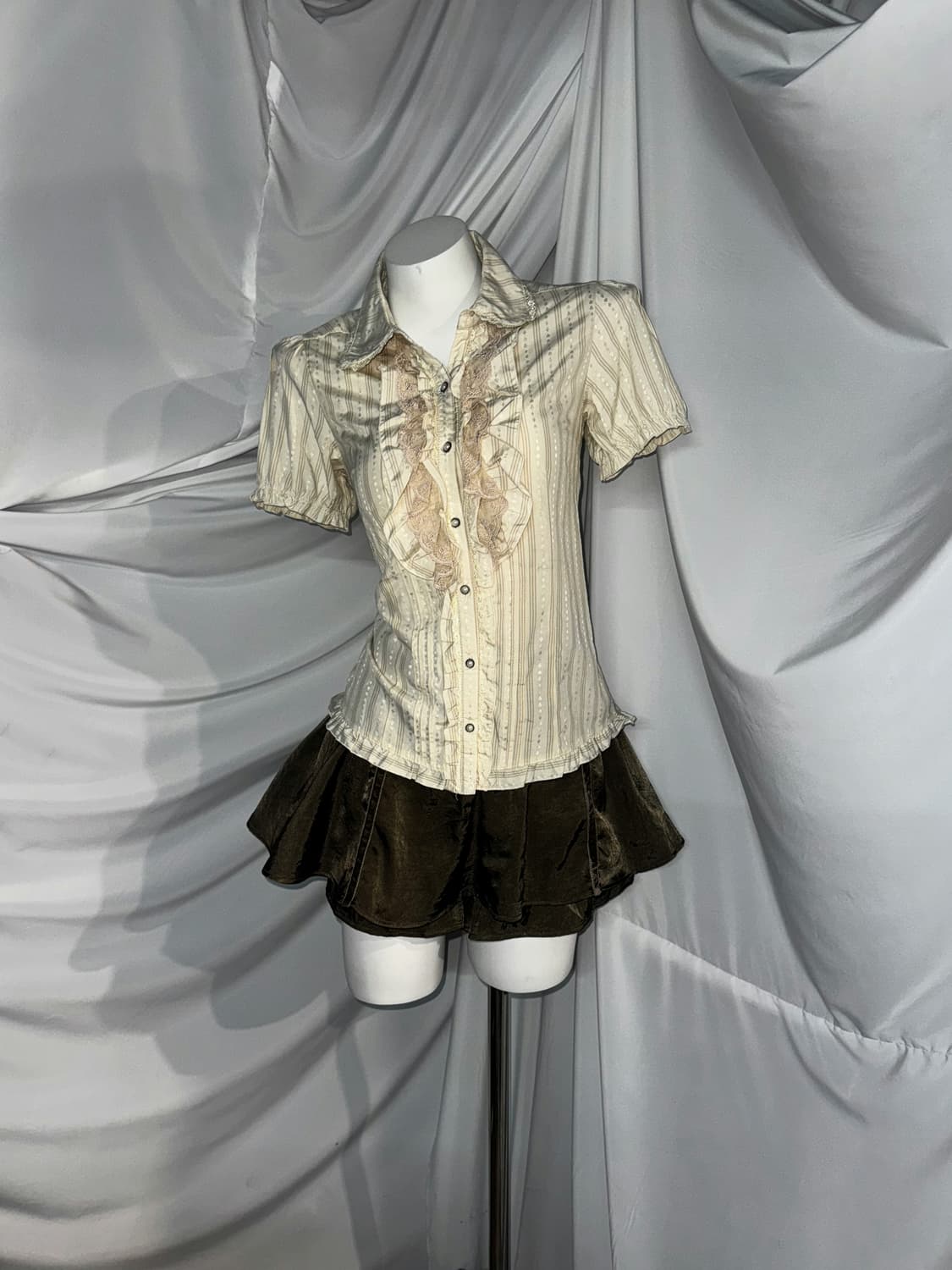 빈티지 브라운 레오파드 프레피 코디세트  상품이미지3