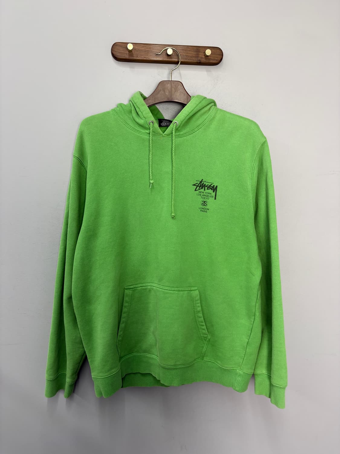 스투시 월드투어 그린 후드티 A3827 상품이미지3