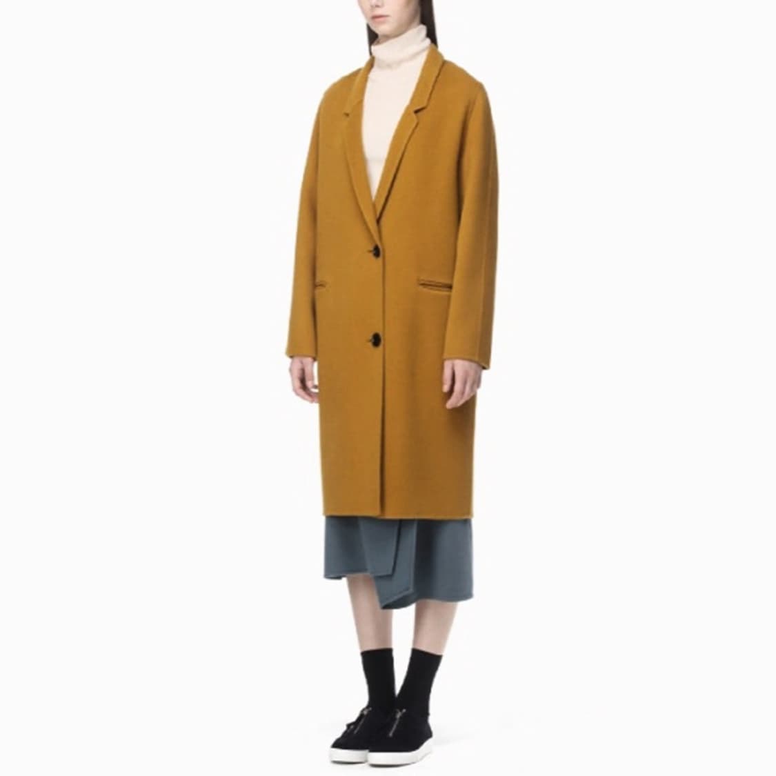 시스템 램스 울 캐시미어 노치드 라펠 코트 상품이미지5