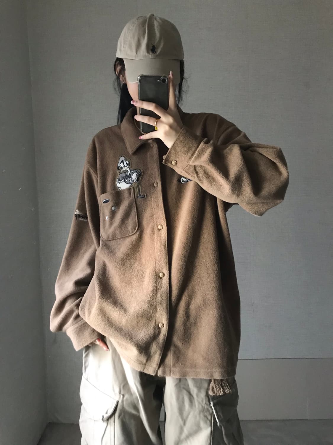 디즈니 브라운 패치 후리스 상품이미지1