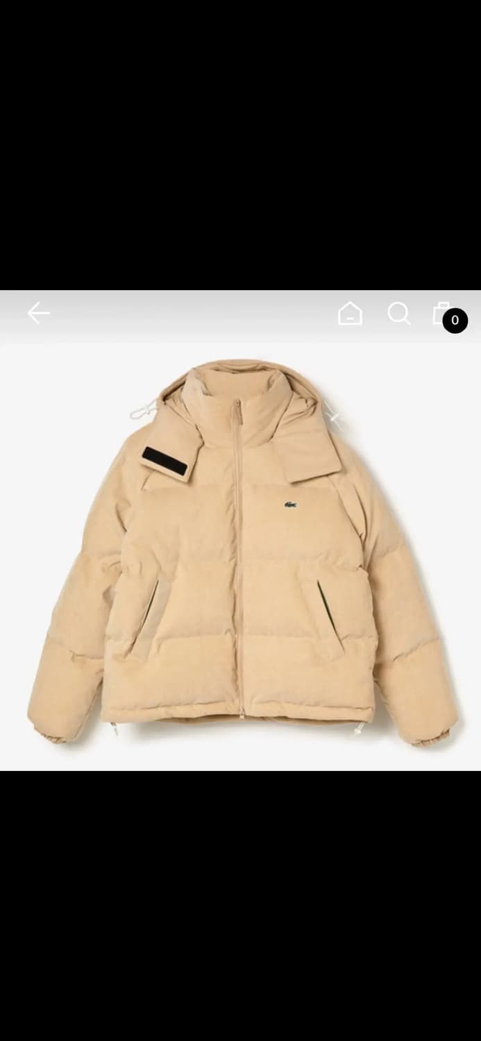 라코스테 코듀로이 크롭 숏 패딩 베이지 아우터 점퍼 상품이미지9