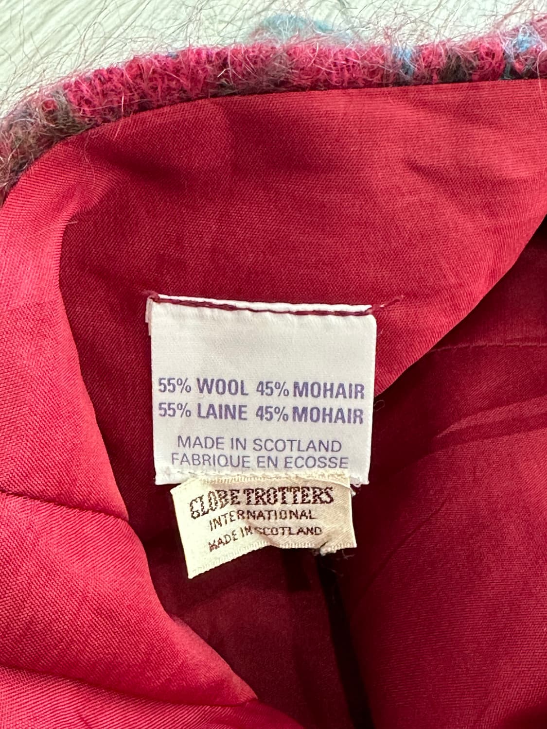 scotland 레드 모헤어 체크 미디스커트 상품이미지3