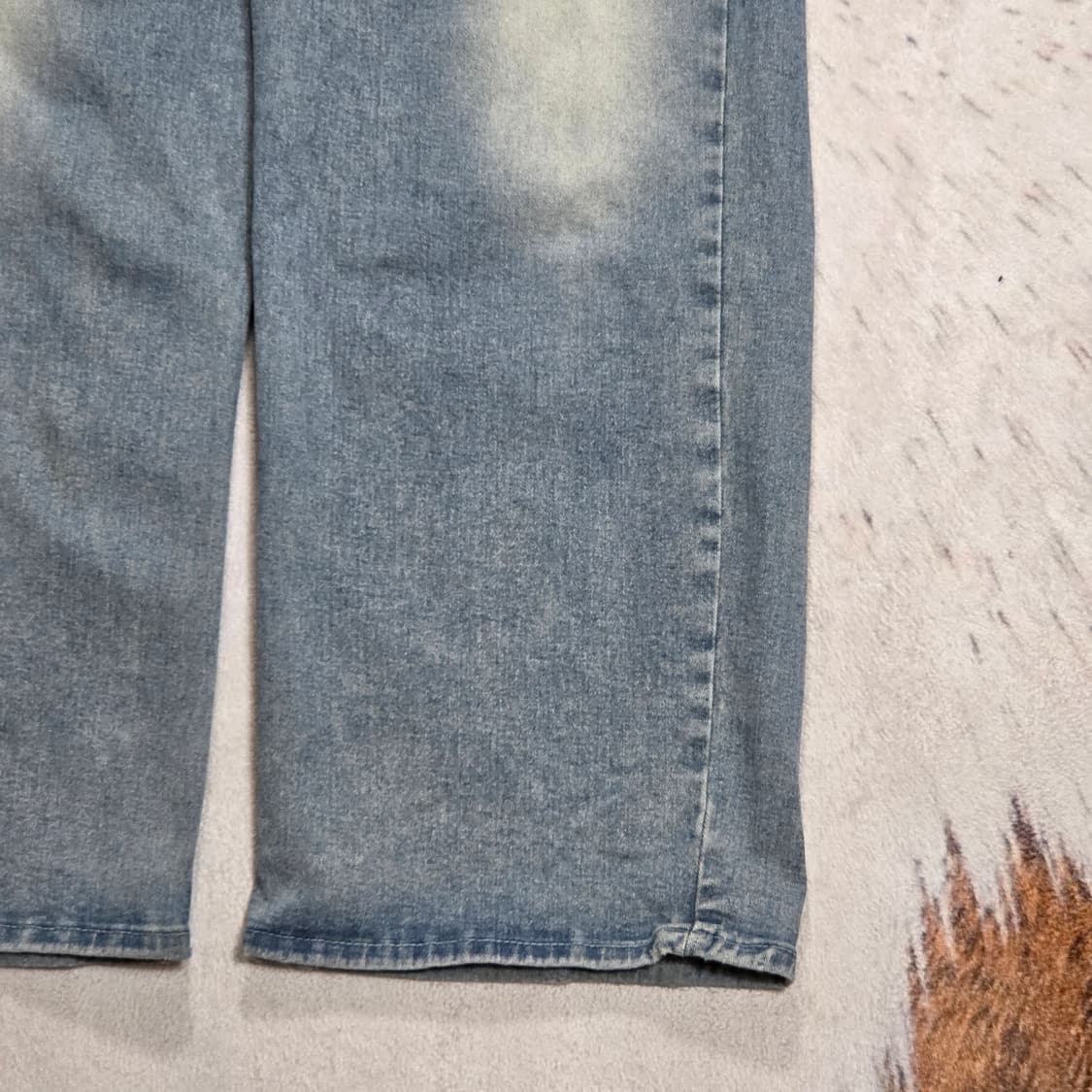 빈티지 연청 워싱 와이드 데님팬츠 상품이미지3