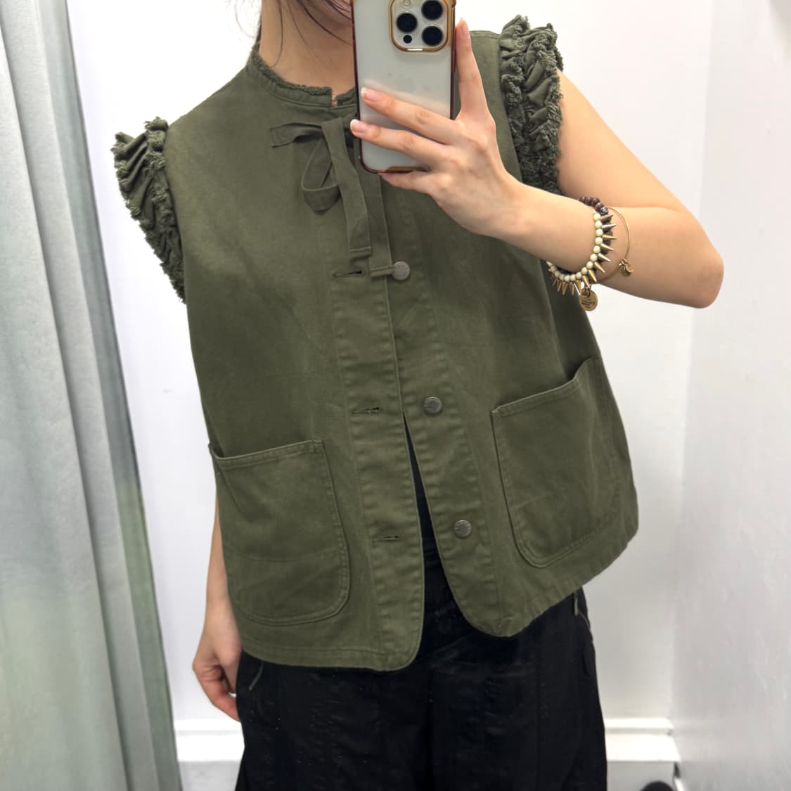 Freaks store 카키 리본 베스트 상품이미지1