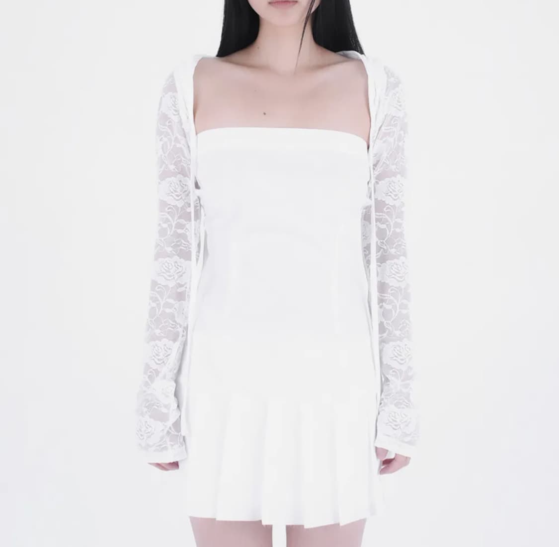 태(TAAE) 레이스 후디 볼레로 가디건 002 상품이미지1