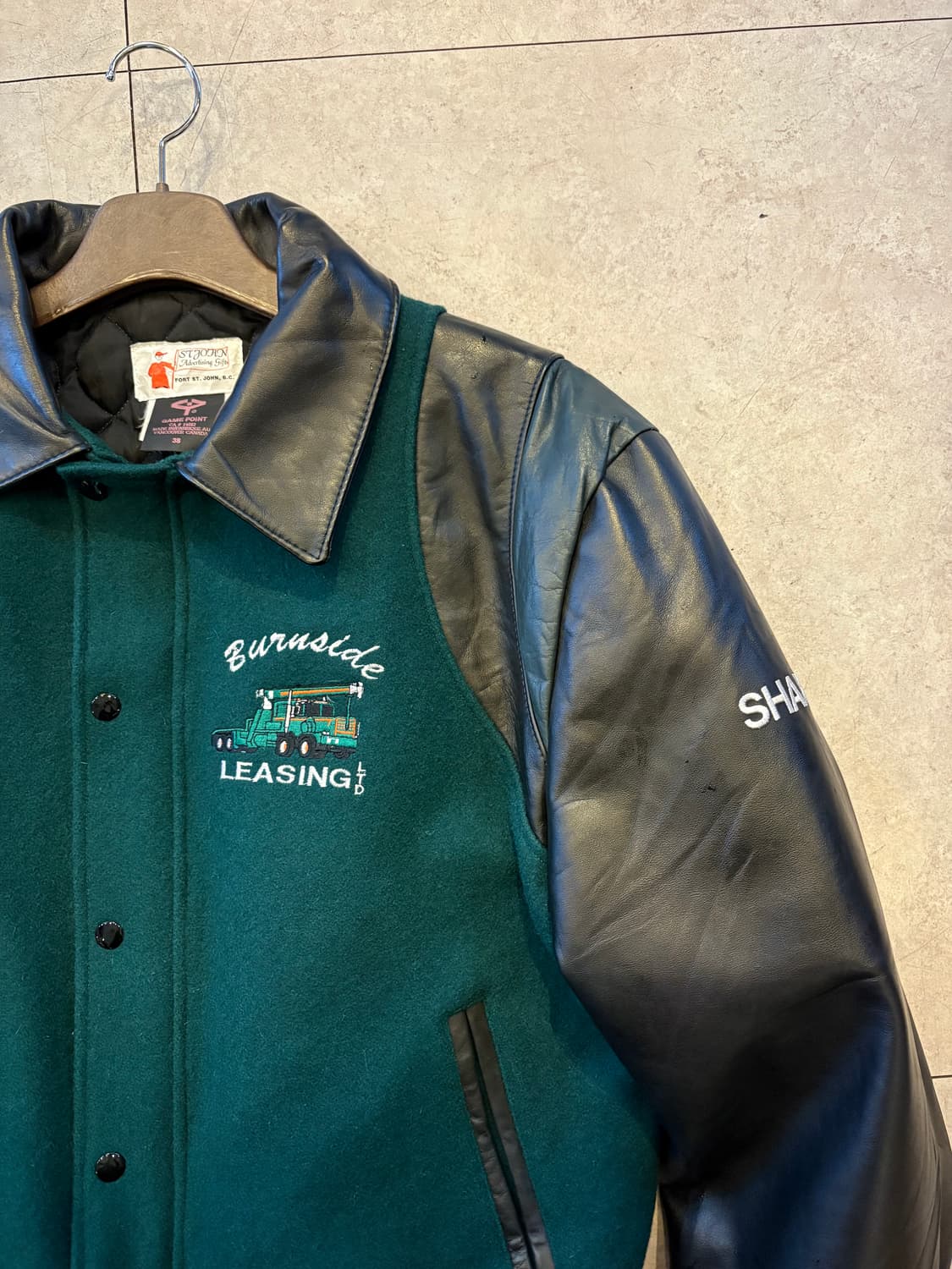 울 가죽 바시티 자켓 상품이미지3