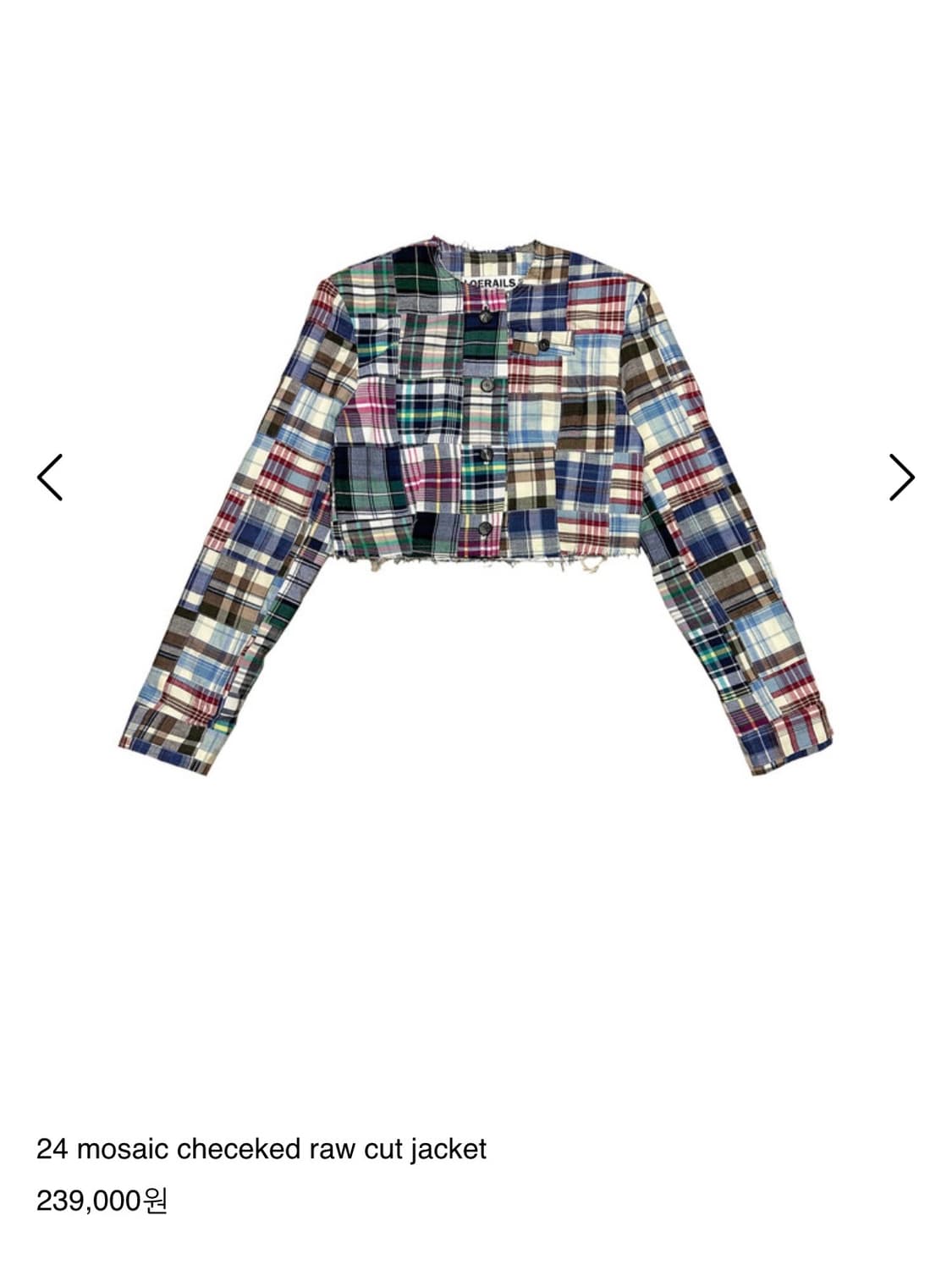 로레일즈 24 mosaic checeked raw cut jacket  상품이미지1