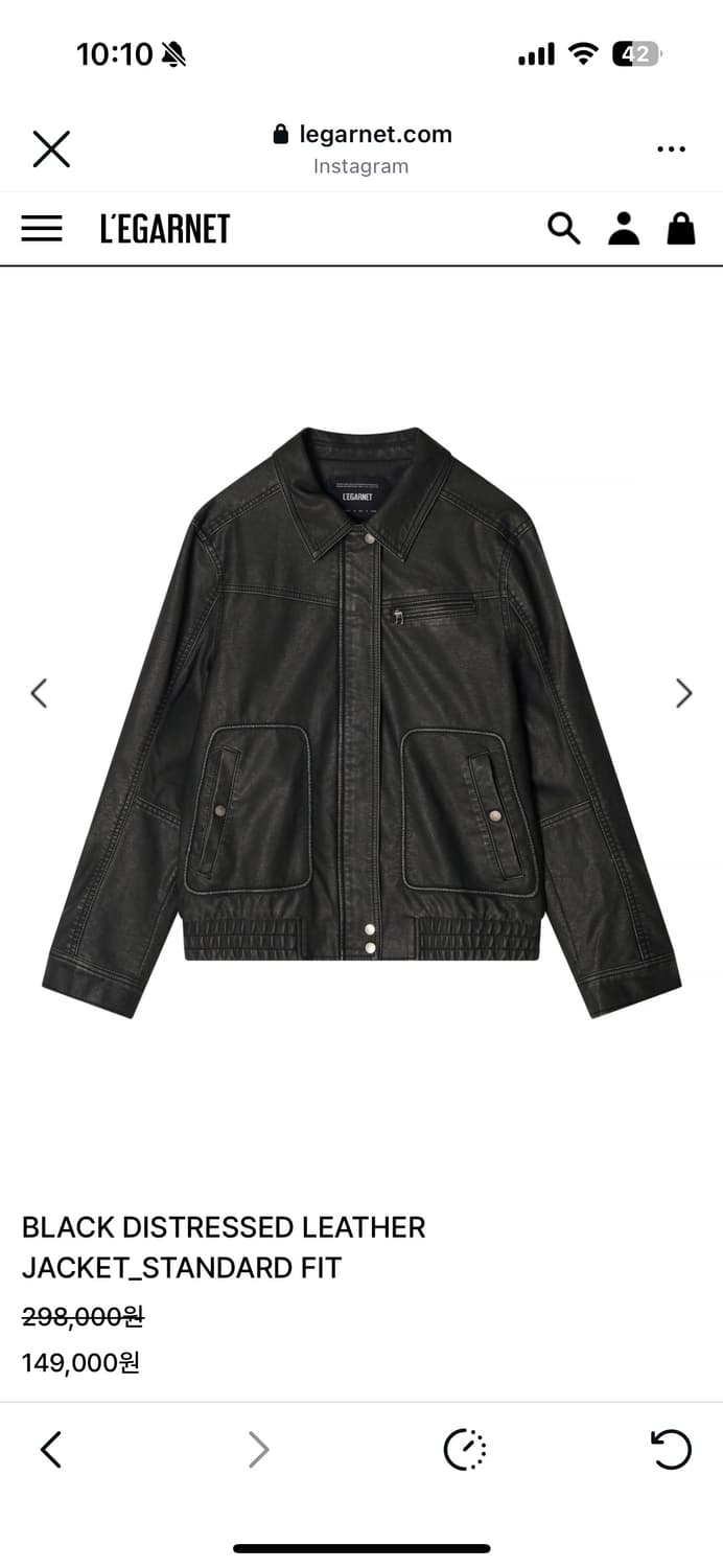 르가넷 빈티지 스탠다드 레더자켓 상품이미지1