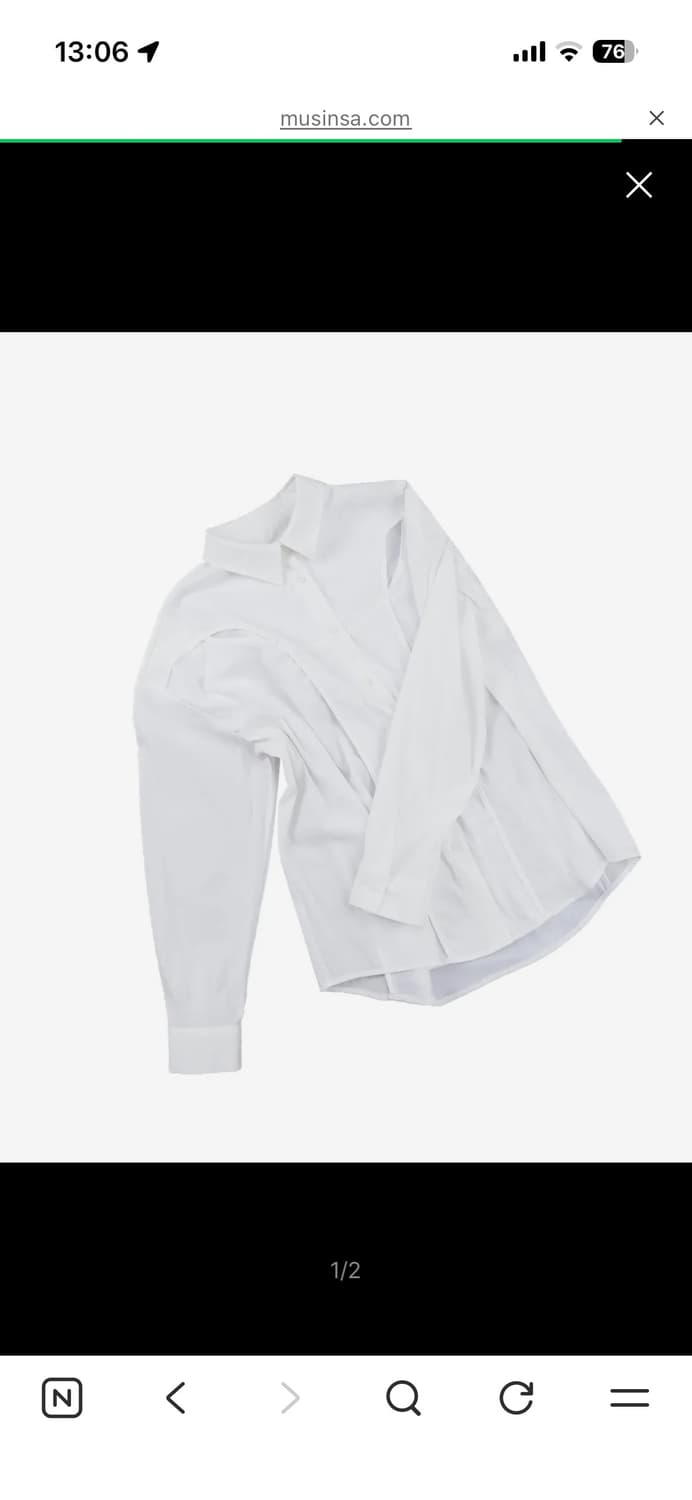 OJOS Chest Hole Nylon Shirt / White 상품이미지2