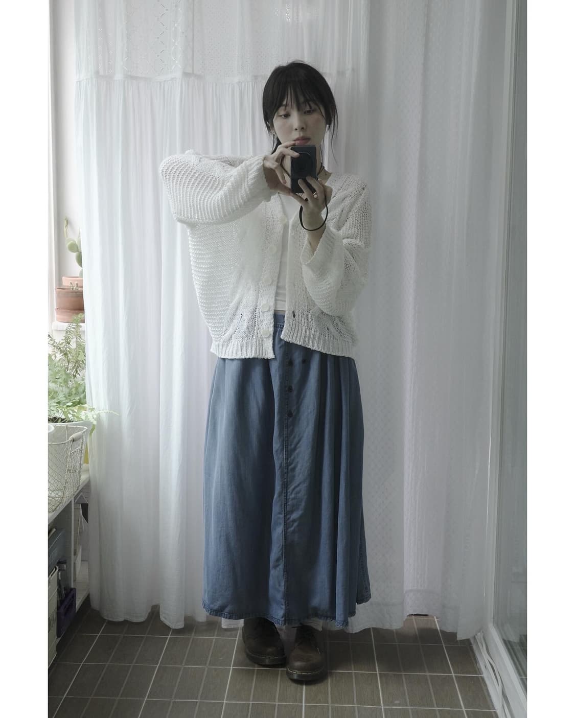 blue denim vintage skirt 상품이미지1