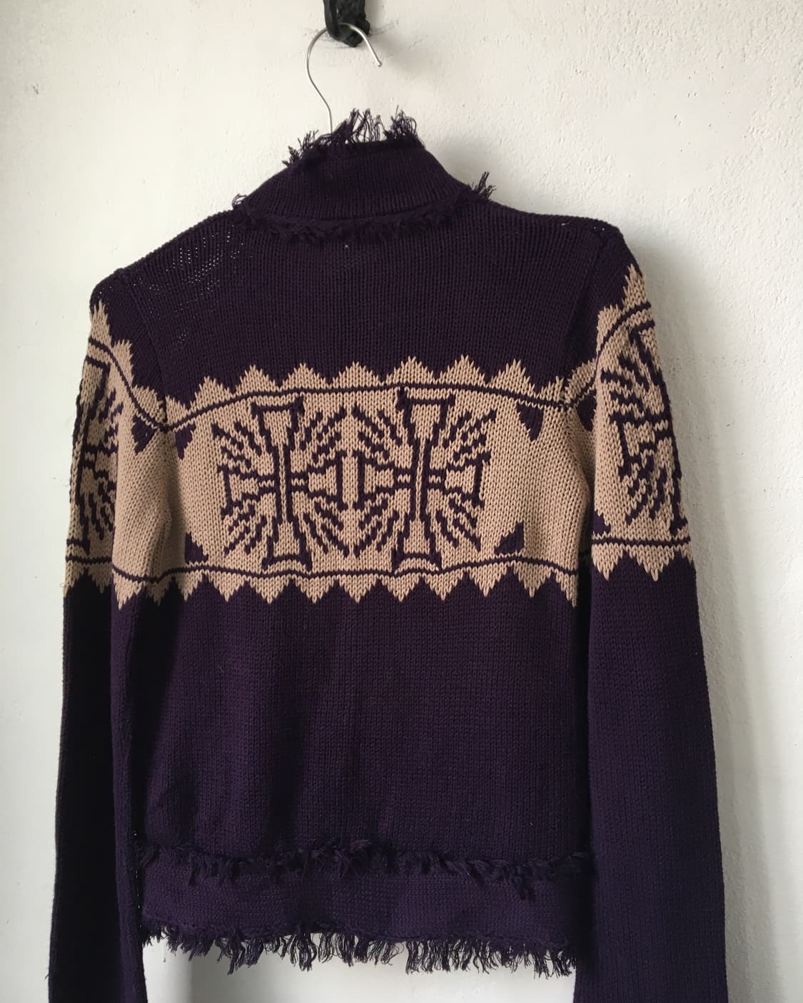 Grunge mood fringe knit zip up 상품이미지6