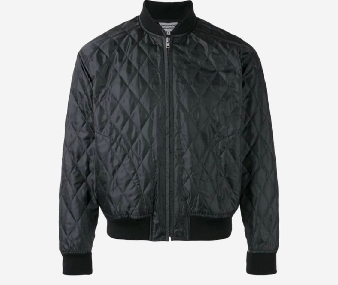 L 꼼데가르송 스태프 퀼팅 봄버 자켓 블랙 상품이미지2