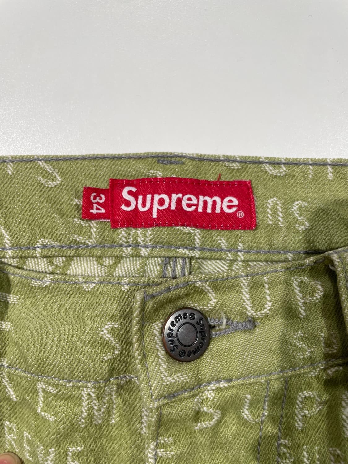 슈프림 21S/S 세이지 워프 자카드 로고 페인터 데님 쇼츠 상품이미지7