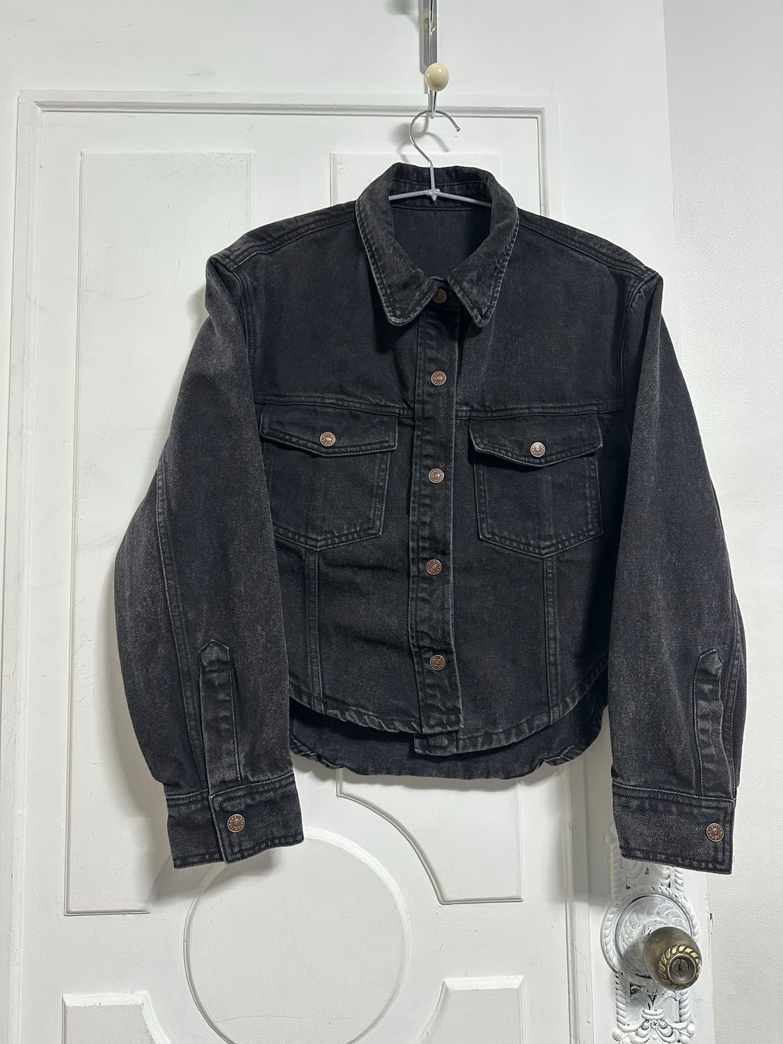 시스템 크롭 데님 자켓 상품이미지1