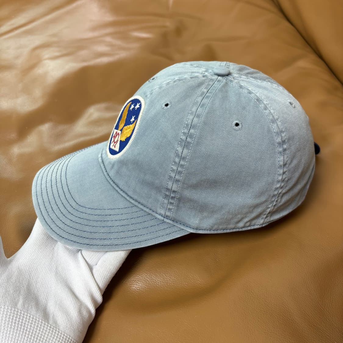 RRL 더블알엘 랄프로렌 폴로 윙로고 6패널 볼캡 모자 미드나잇 블루 상품이미지4