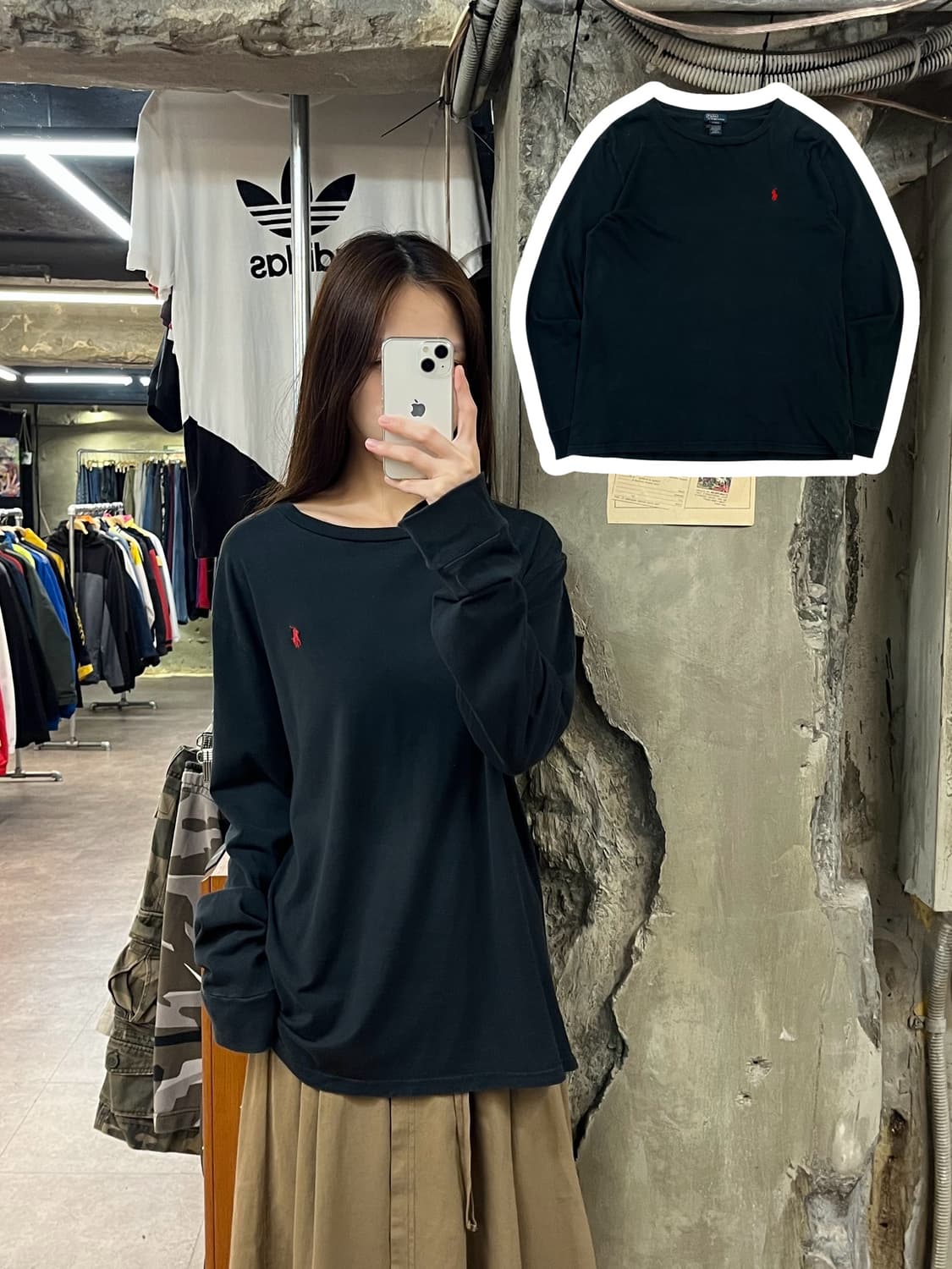 폴로 랄프로렌 긴팔티 블랙 XL #csz1013 상품이미지1
