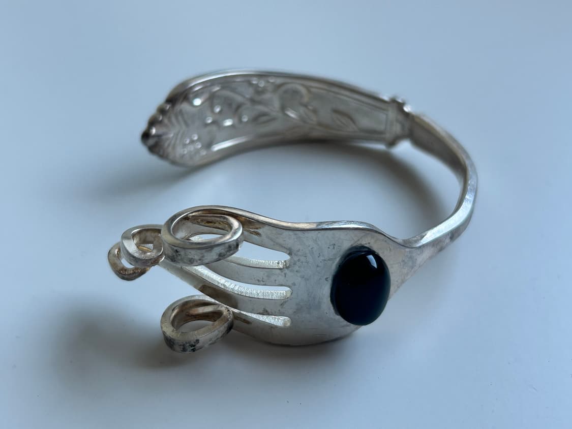 빈티지 오닉스 포크 뱅글 L 상품이미지1