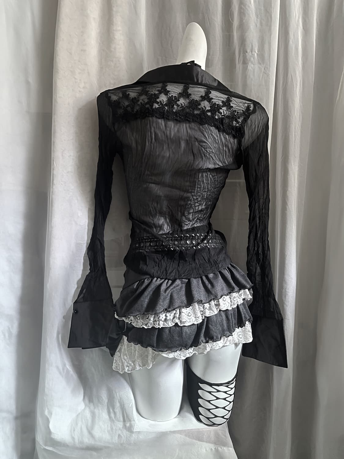 Blouse 시스루 큐빅 블라우스 상품이미지6