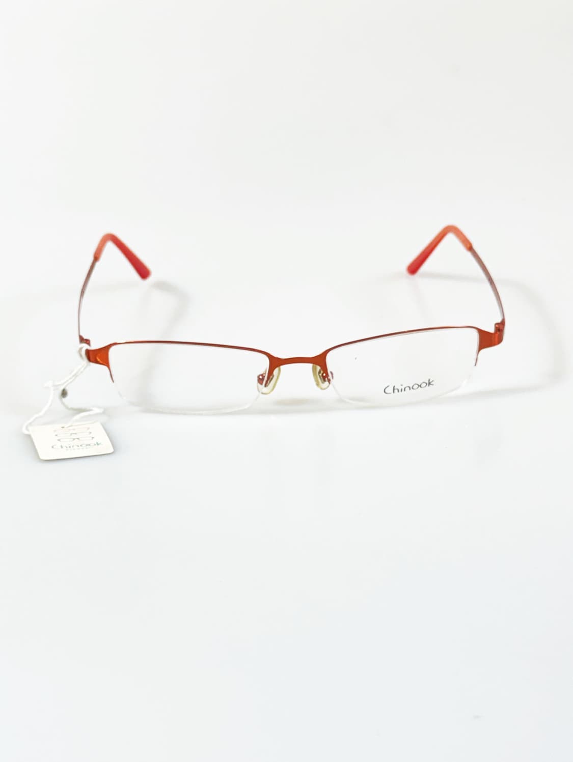 CHINOOK 오렌지 메탈 반무테 스퀘어 빈티지 안경 상품이미지2