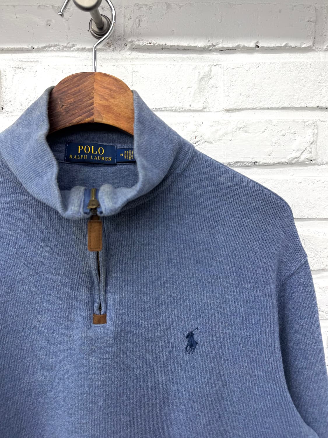 폴로 블루 반집업 니트 상품이미지4