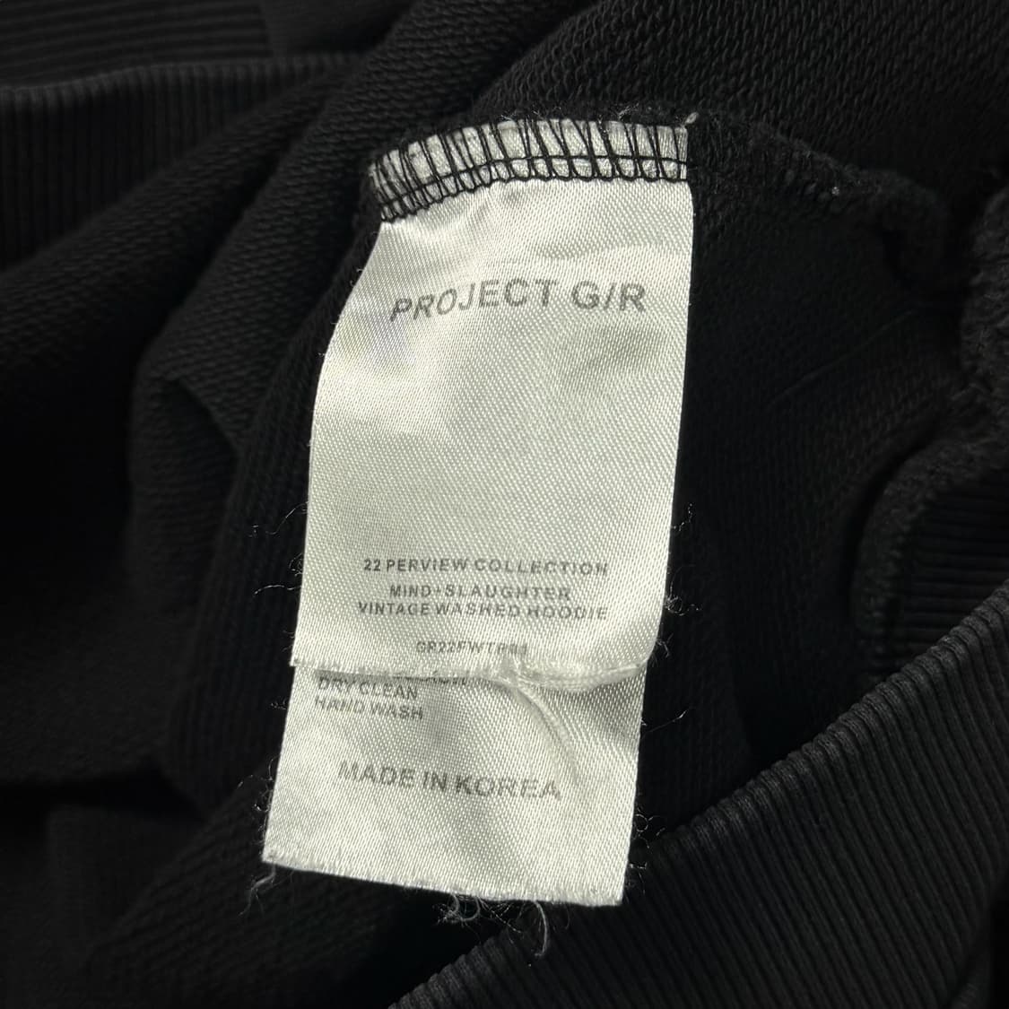 (OS) 프로젝트 G/R 마인드 슬로터 워시드 후드티 블랙 상품이미지6