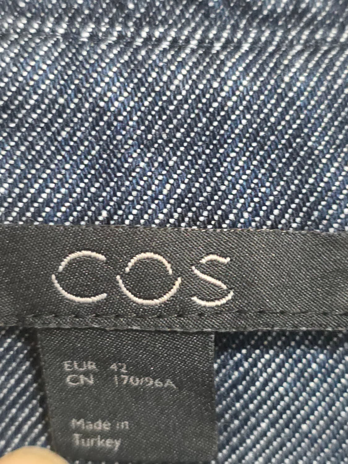 COS 데님 셔츠 진청 코튼 셔츠 EUR 42 오버핏 상품이미지4