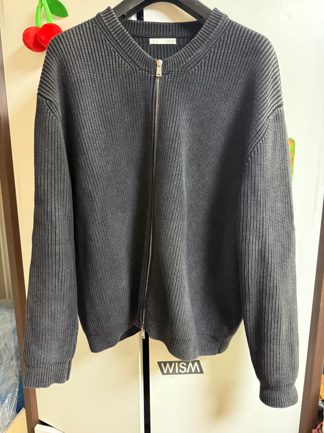 자라 투웨이 지퍼 집업 니트 워시드블랙 85000원 상품이미지6