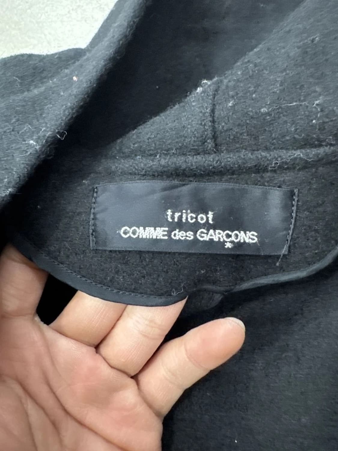 꼼데가르송 트리콧 울 후드 코트 상품이미지5