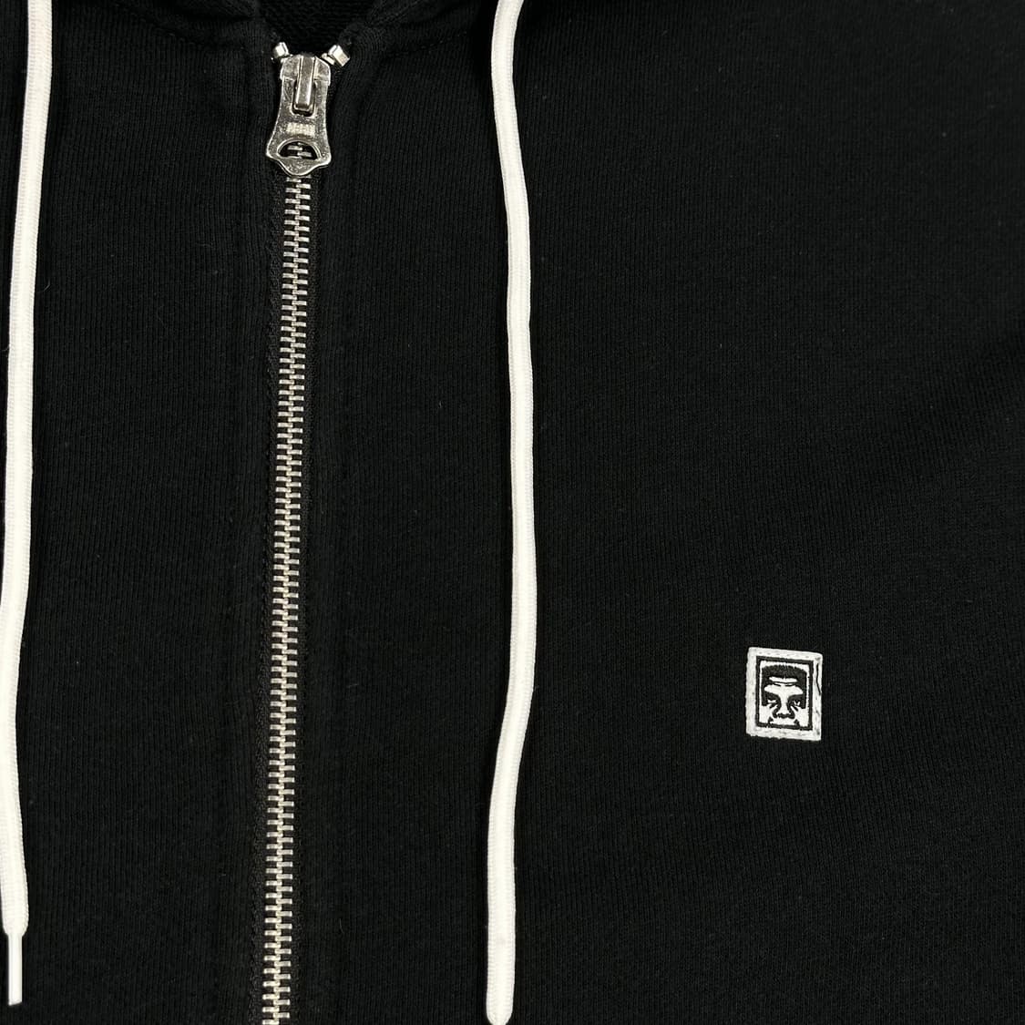 오베이 스몰로고 오버핏 후드집업 블랙 L 상품이미지3